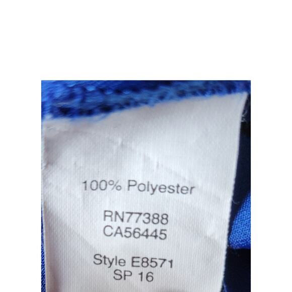 J.Crew Blue Blue Short Sleeve Women's Blouse Size XS Laser Cut Hem E8571 - Picture 6 of 6